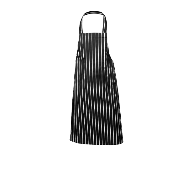 Butchers stripe bib apron, cotton, 70x100cm - black