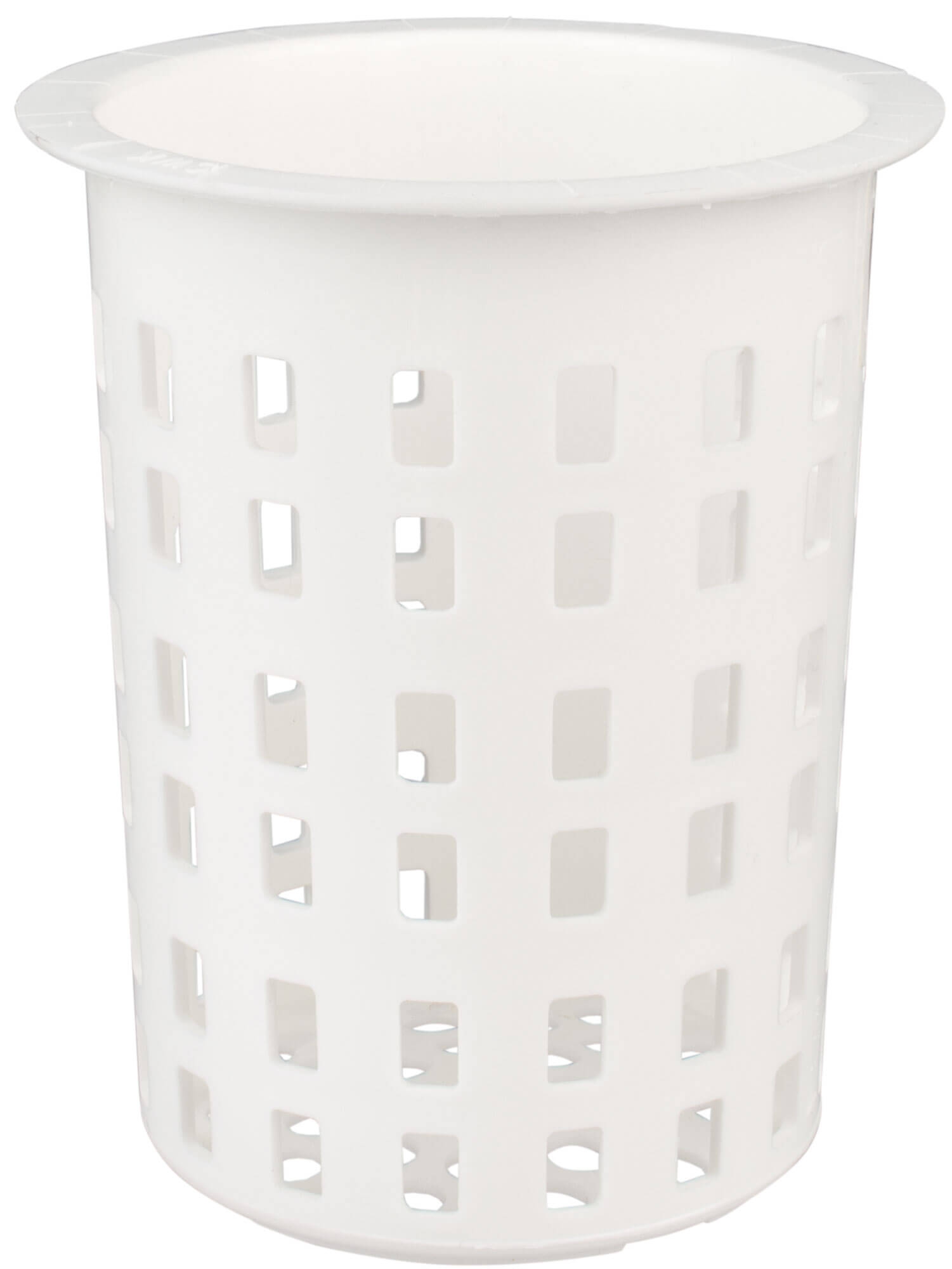 Cutlery basket, round, white plastic- 11x13,5cm