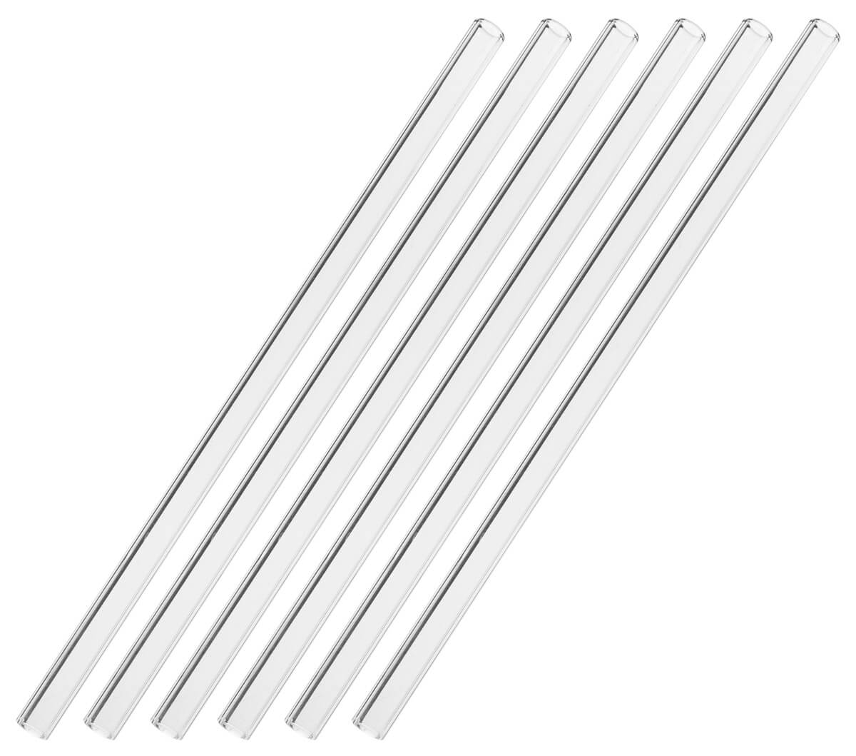 Glass drinking straws 230x10mm (6 pcs. + cleaning brush)
