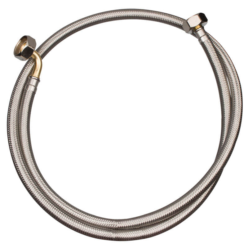 Flex hose stainless steel braid, bent ø 3/4" FpxCFp - 1500mm DVGW