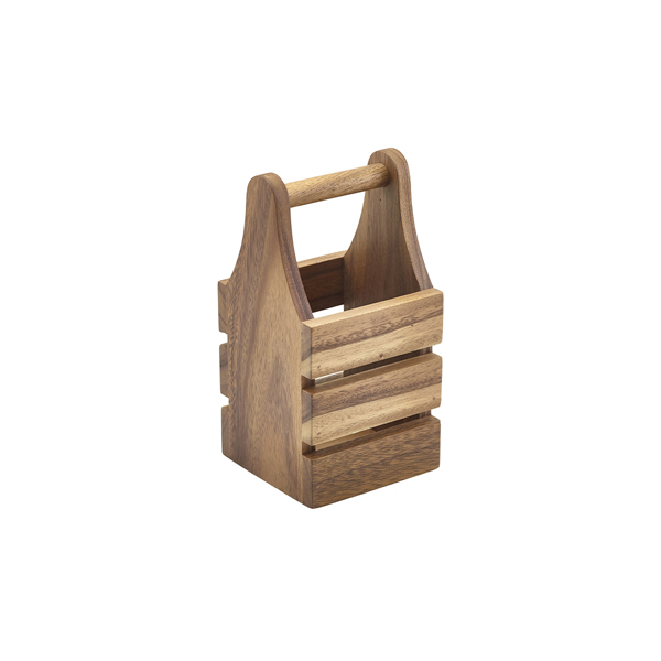 Cutlery holder, acacia wood - 10x10x20cm