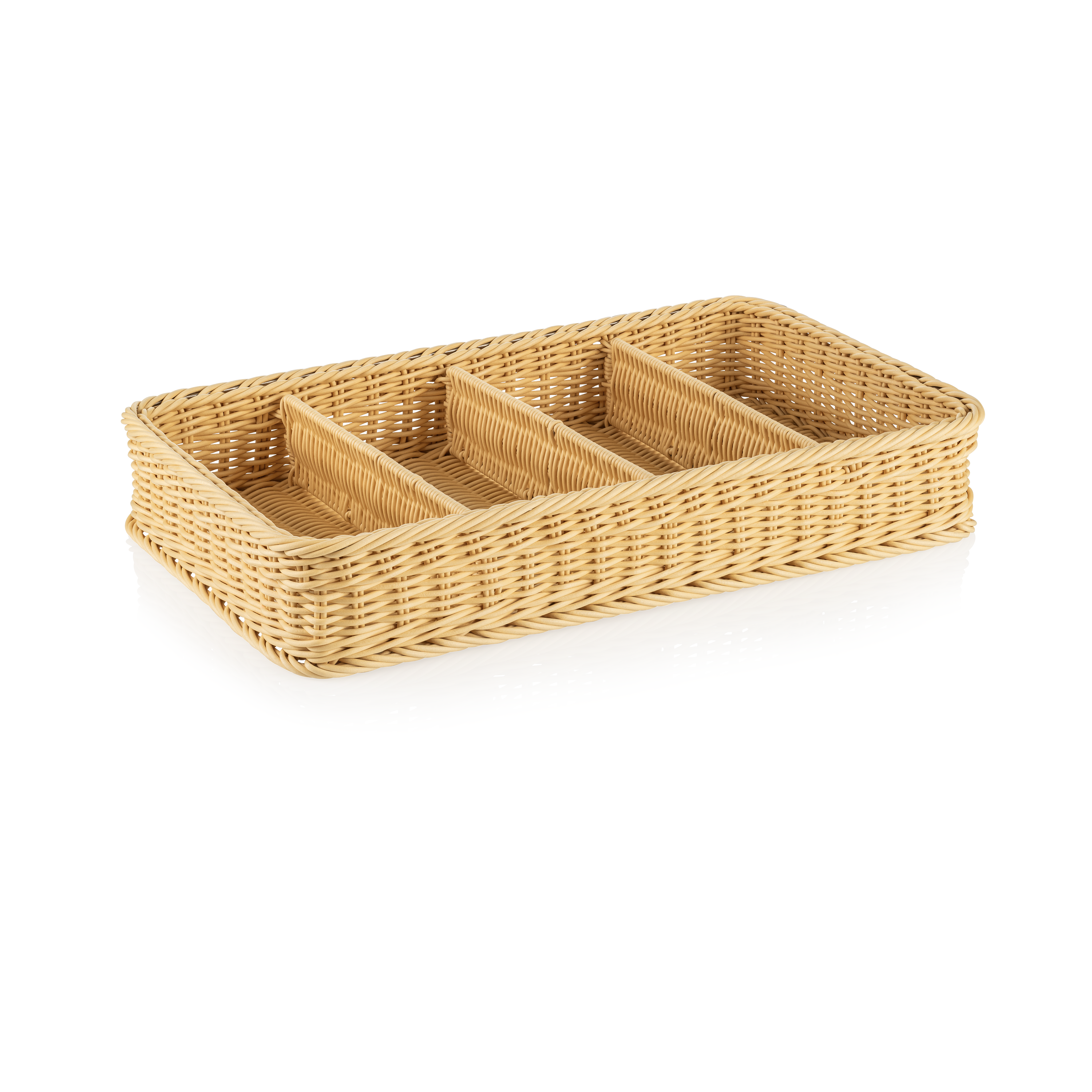 Cutlery basket, polypropylene, light beige, 53x32.5x9 cm (GN 1/1)