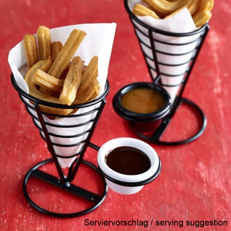 Snack spiral with dip holder, black - 21.5 cm