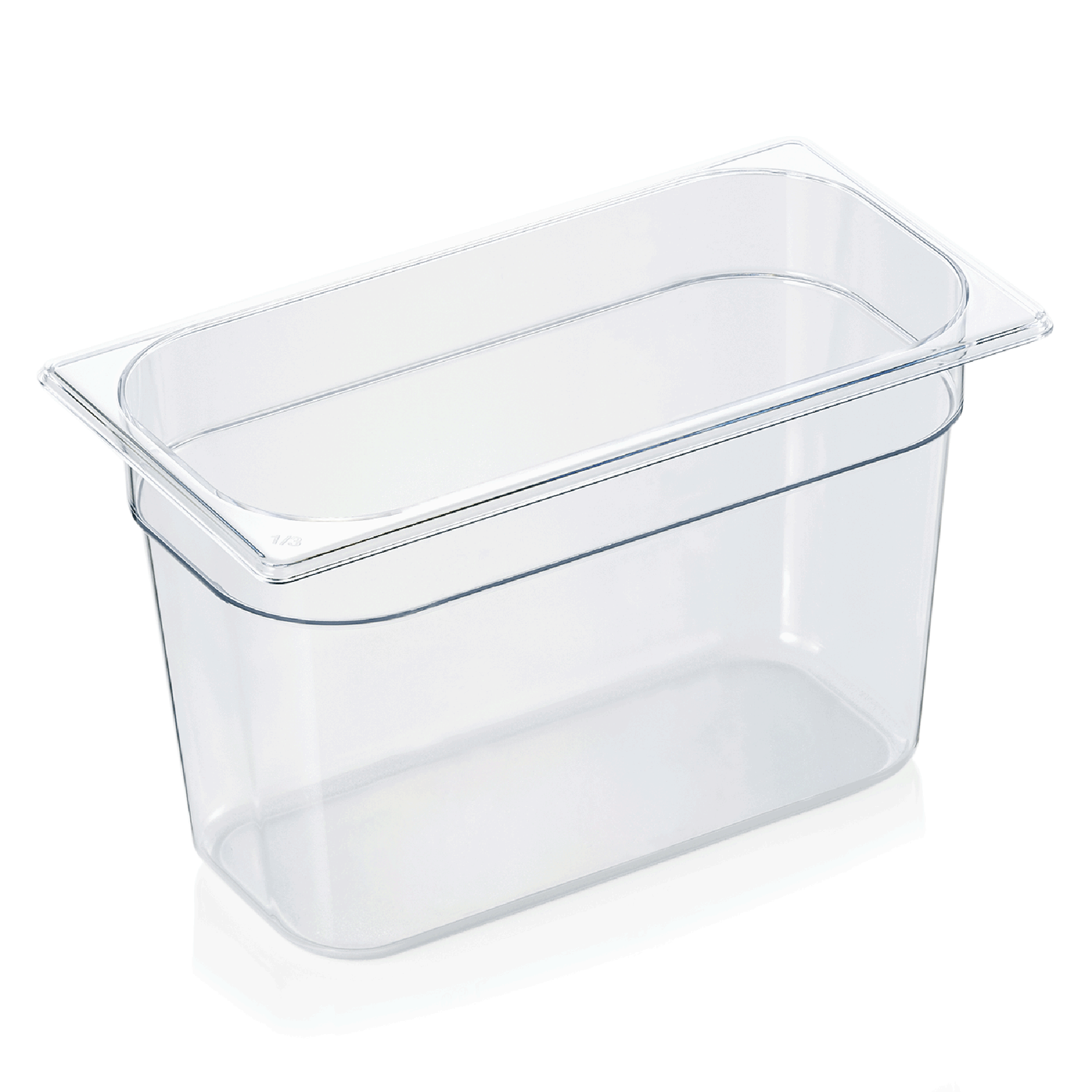 GN 1/3 container with scale, polycarbonate transparent - H 20cm (GN 94 series)