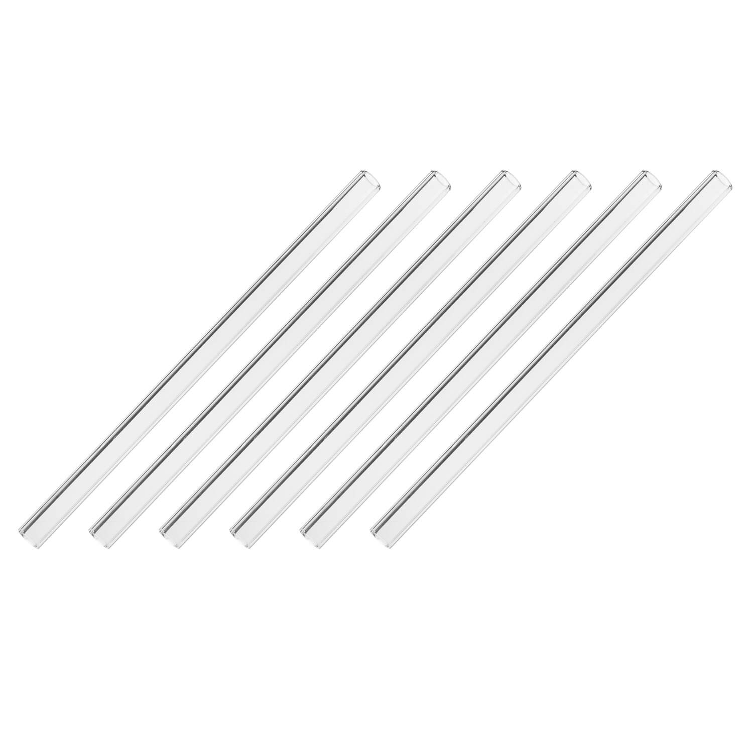 Glass drinking straws 150x10mm (6 pcs. + cleaning brush)