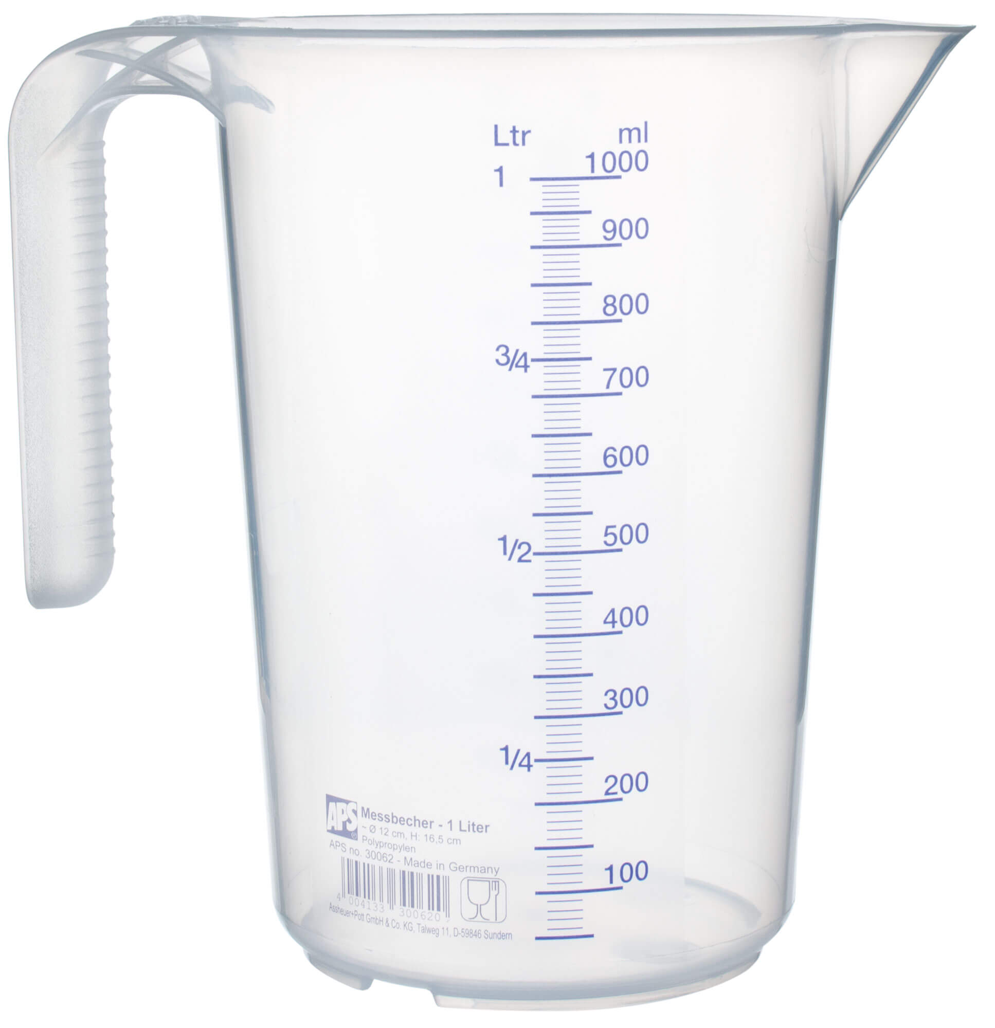 Measuring cup, stackable, PP - scale up to 1000ml