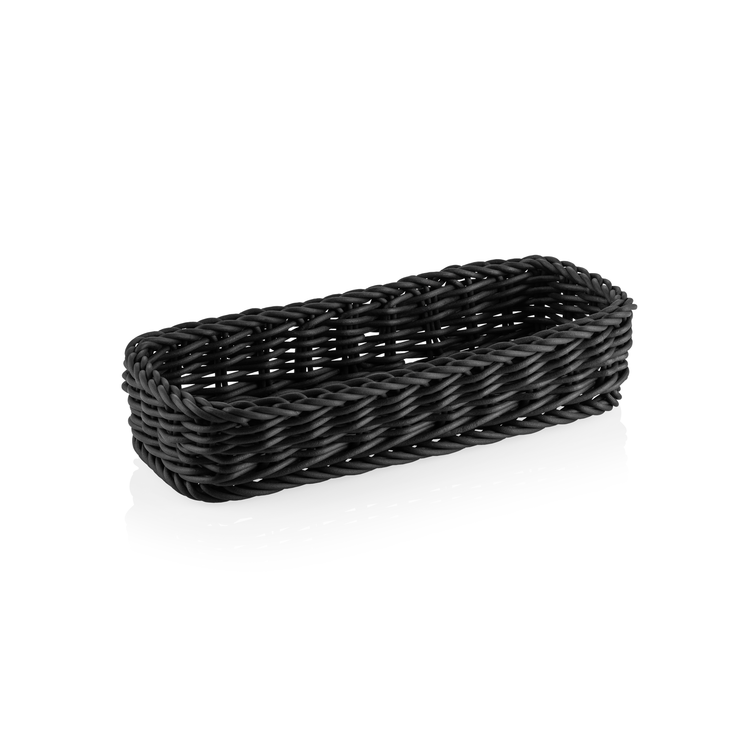 Cutlery basket, polypropylene, black - 27x10x5cm
