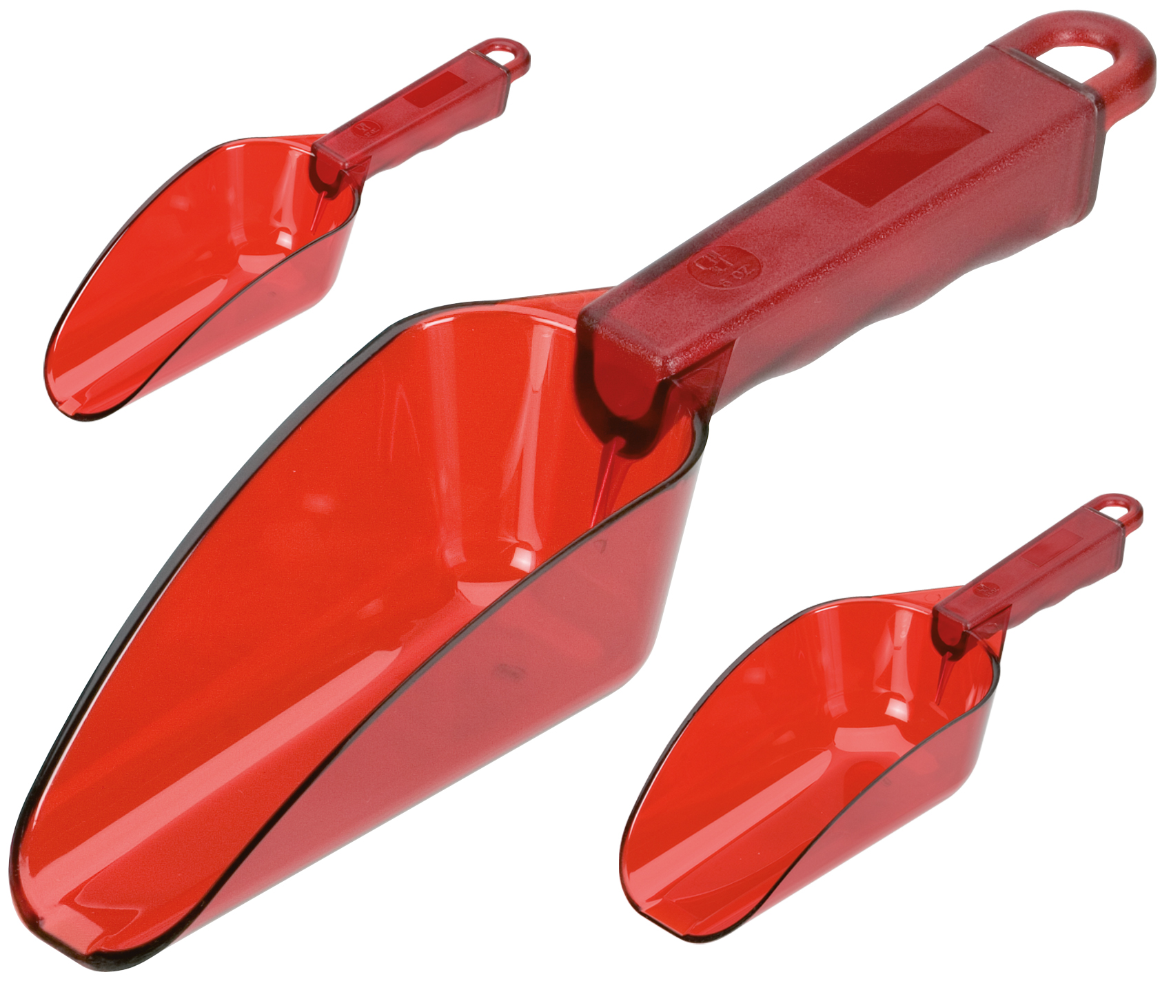 Ice scoop, polycarbonate transparent red - 0,18l