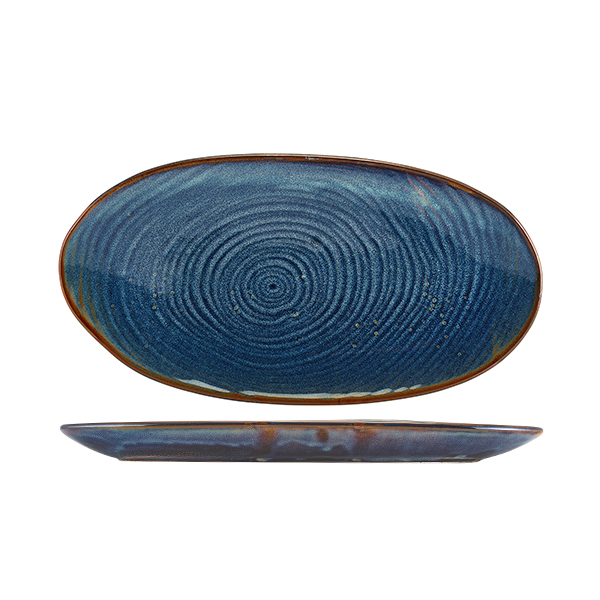 Elongated platter Terra Aqua Blue Organic – 31 cm (6 pcs.)