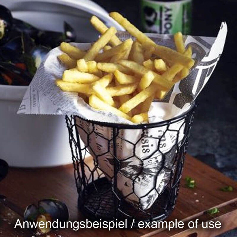 Greaseproof Paper Bags, White Newspaper Print - 17,5x17,5cm (1000 pcs.) Greaseproof Paper Bags, White Newspaper Print - 17,5x17,5cm (1000 pcs.)