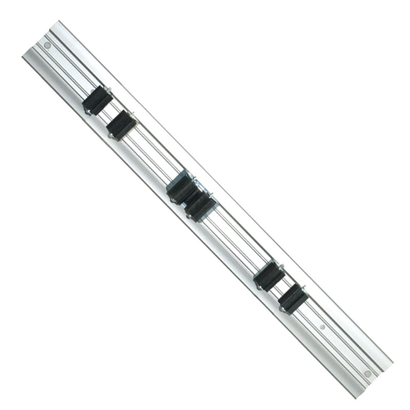 Broom holder 'Trio' for 3 brooms, 48cm - aluminum rail