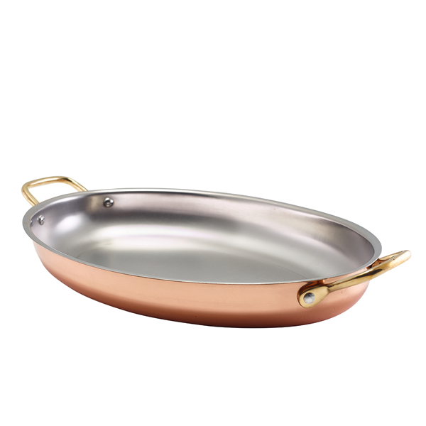 Oval bowl with handles, stainless steel copper-colored - 34x23cm (3 pcs.) Oval bowl with handles, stainless steel copper-colored - 34x23cm (3 pcs.)