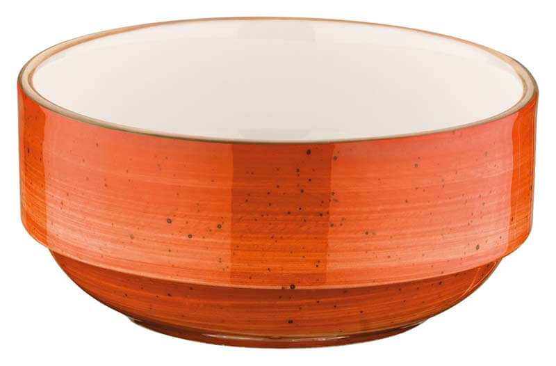 Bonna Aura Terracotta Banquet Stackable bowl 12cm orange - 12 pcs. Bonna Aura Terracotta Banquet Stackable bowl 12cm orange - 12 pcs.