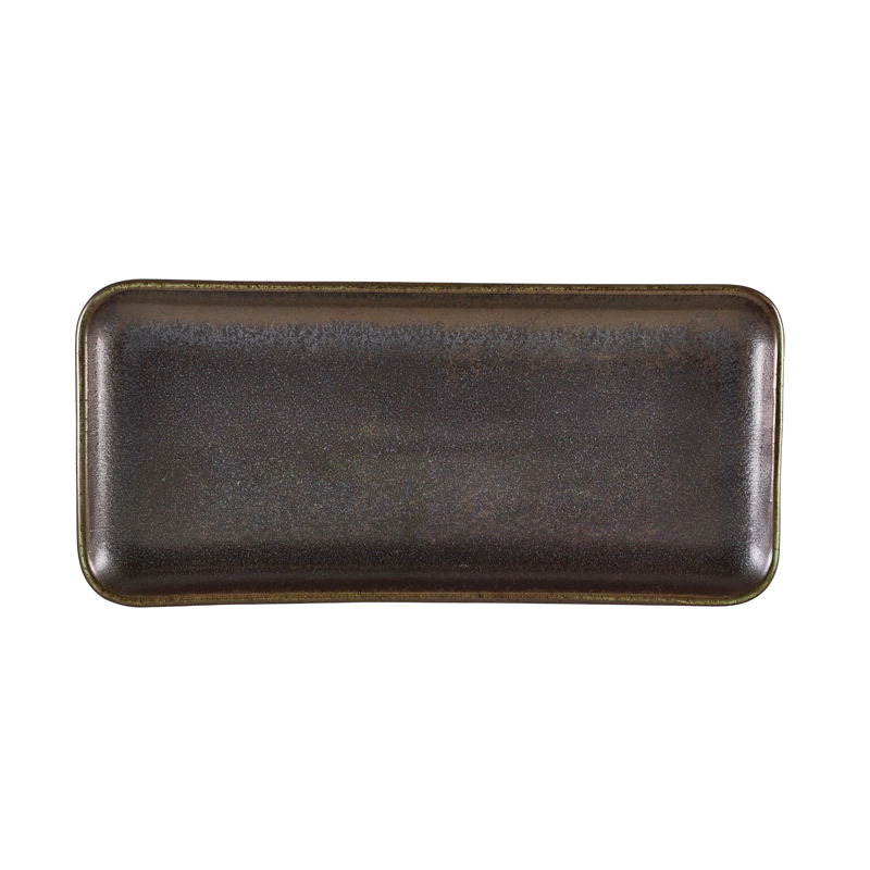 Narrow rectangular platter Terra Cinder Black - 27 x 12.5 cm (6 pcs.)