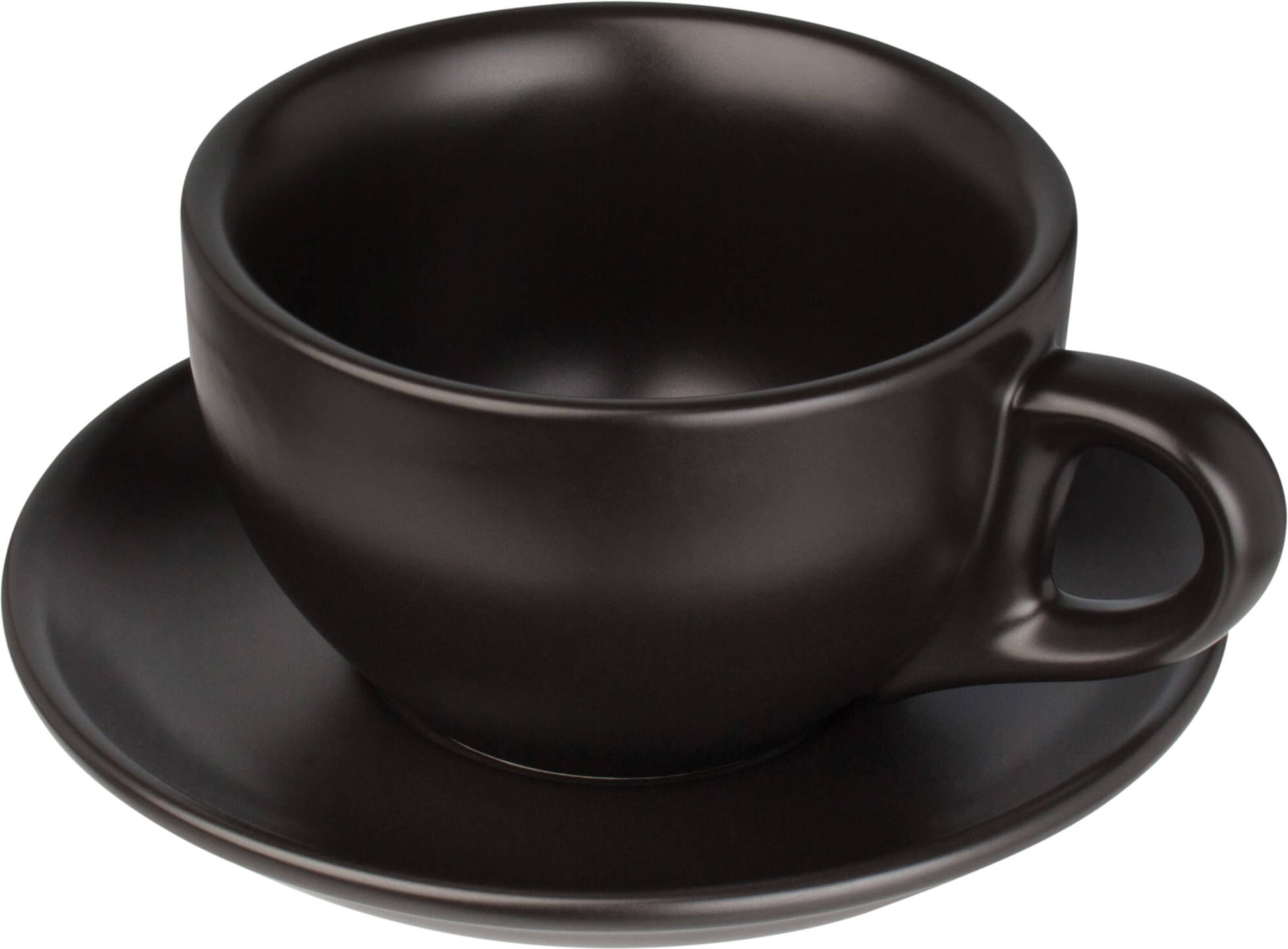 Coffee cup & saucer Barista, porcelain black - 260ml (12 pcs. each)