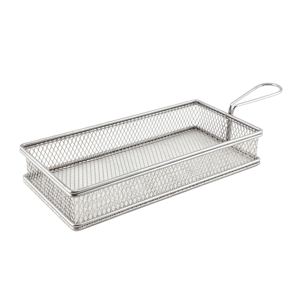 Serving basket, stainless steel - 26x13x4,5cm (6 pcs.)