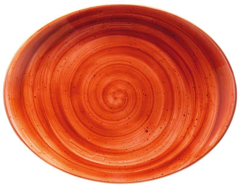 Bonna Aura Terracotta Moove Oval plate 31x24cm orange - 6 pcs.