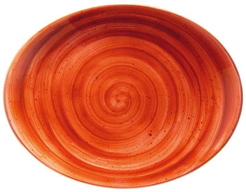 Bonna Aura Terracotta Moove Oval plate 31x24cm orange - 6 pcs. Bonna Aura Terracotta Moove Oval plate 31x24cm orange - 6 pcs.