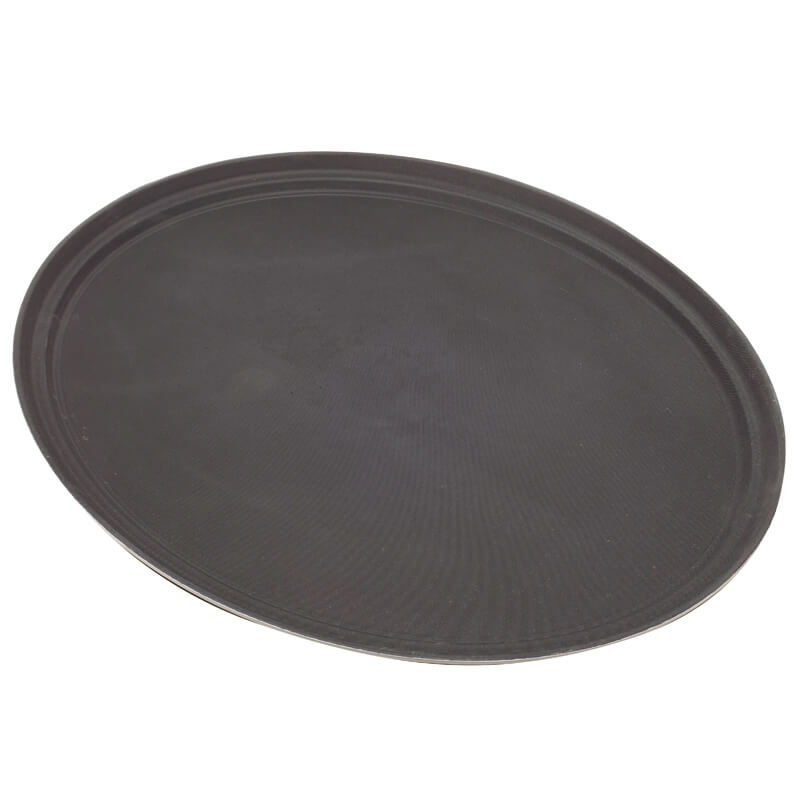 Oval serving tray, fibreglass non-slip, black - 58,5x78,7cm Oval serving tray, fibreglass non-slip, black - 58,5x78,7cm