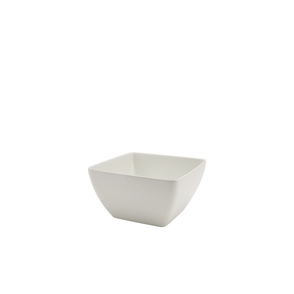 Curved Square Bowl, White Melamine  - 2,35l / 19cm Curved Square Bowl, White Melamine  - 2,35l / 19cm