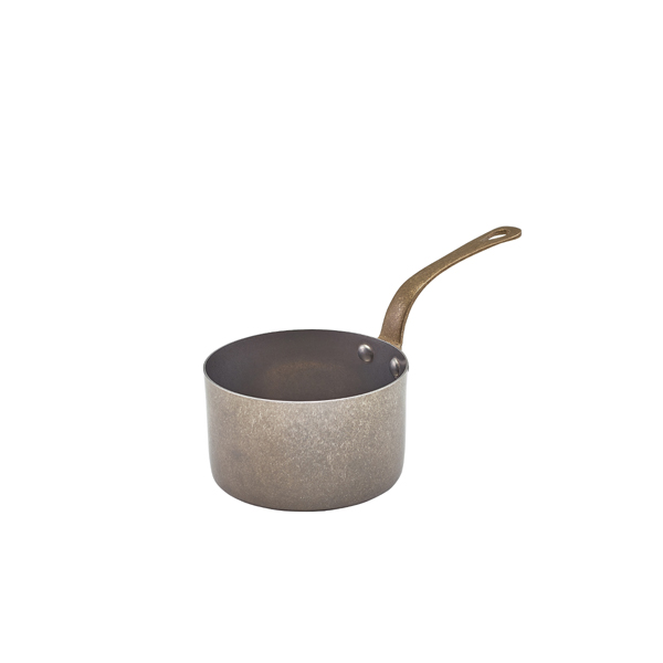 Mini saucepan, stainless steel, vintage - 9 x 5,25 cm (6 pcs.)