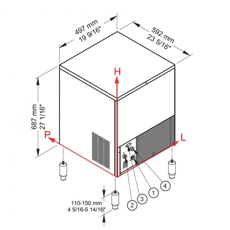 Brema Ice Cube Maker CB Series 316A HC B-QUBE DP - Cubes (38 kg)