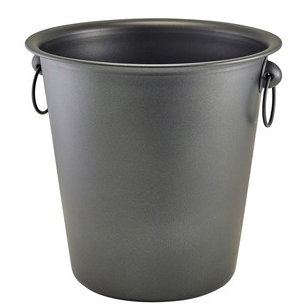 Wine bucket, metallic black, ring handles - 21,5x20,5cm Wine bucket, metallic black, ring handles - 21,5x20,5cm