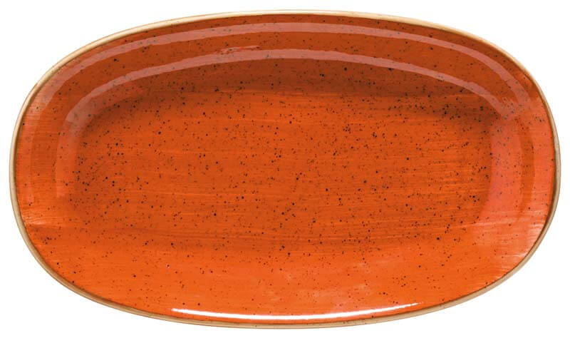 Bonna Aura Terracotta Gourmet Oval plate 24x14cm orange - 12 pcs. Bonna Aura Terracotta Gourmet Oval plate 24x14cm orange - 12 pcs.