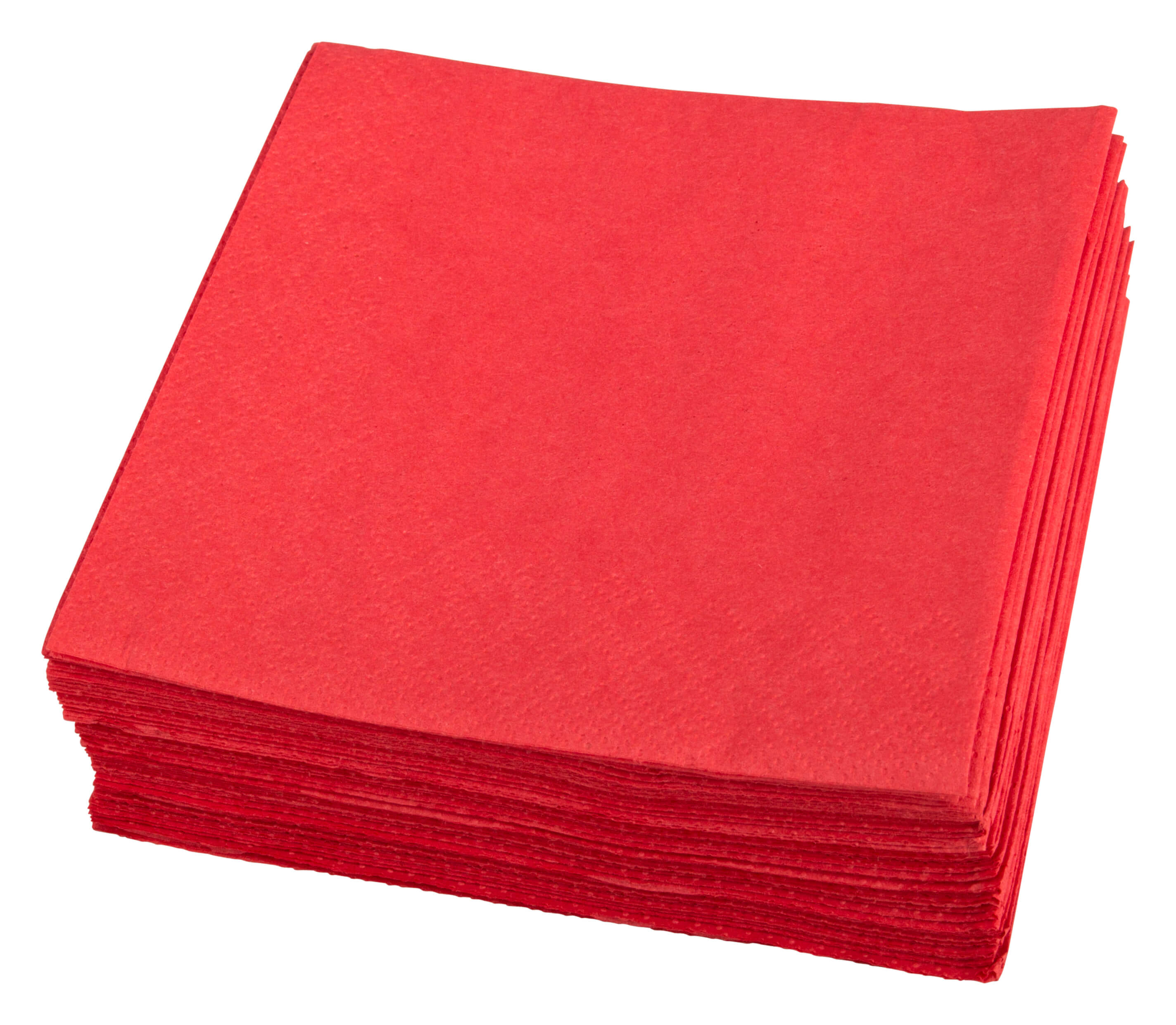 Cocktail napkins, 24x24cm, 1/4 fold, 2-layers - red (300 pcs.)
