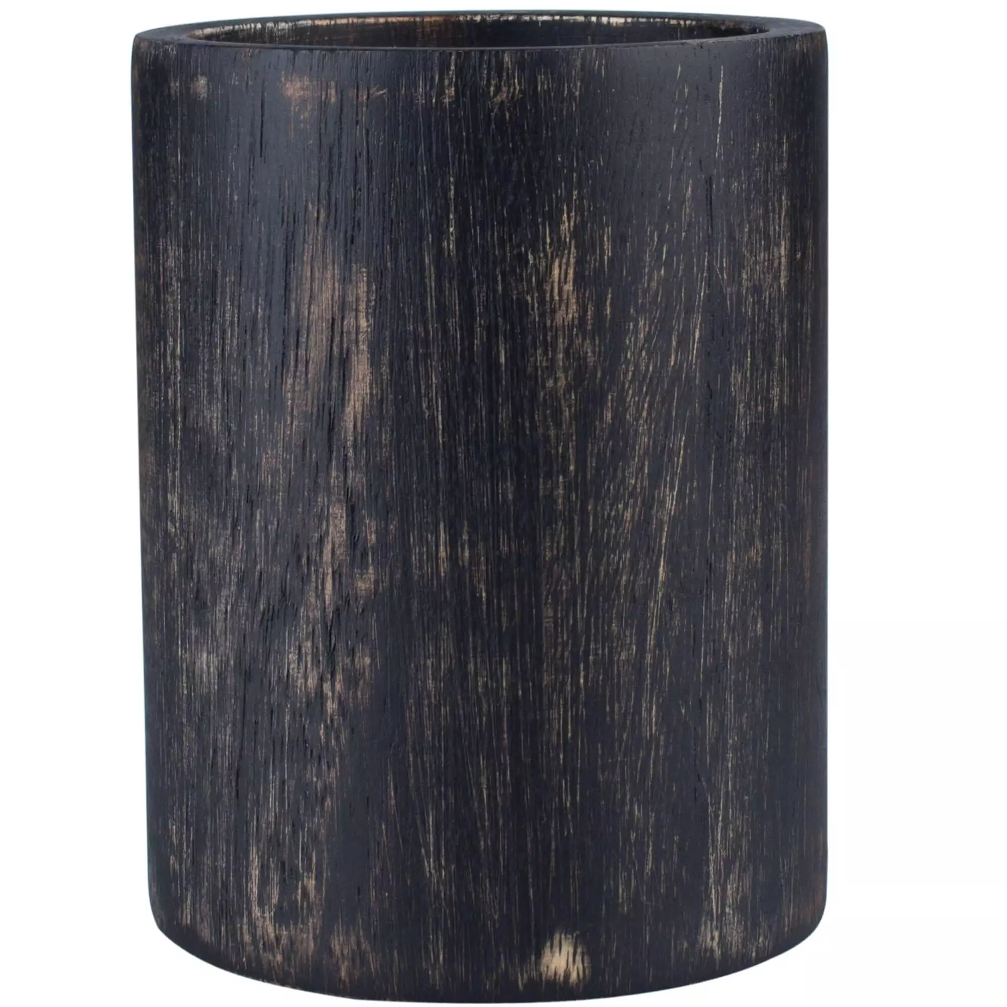Cutlery holder acacia wood black/washed - 10x13,2cm Cutlery holder acacia wood black/washed - 10x13,2cm