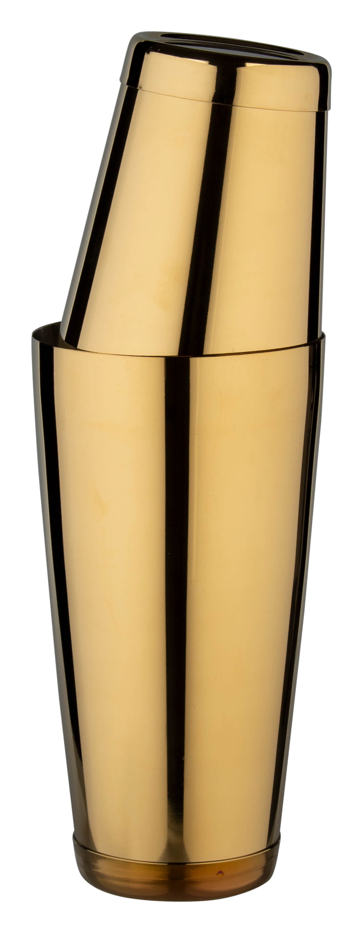 Tin on Tin shaker with bottom cap, Prime Bar - gold-colored (850ml)