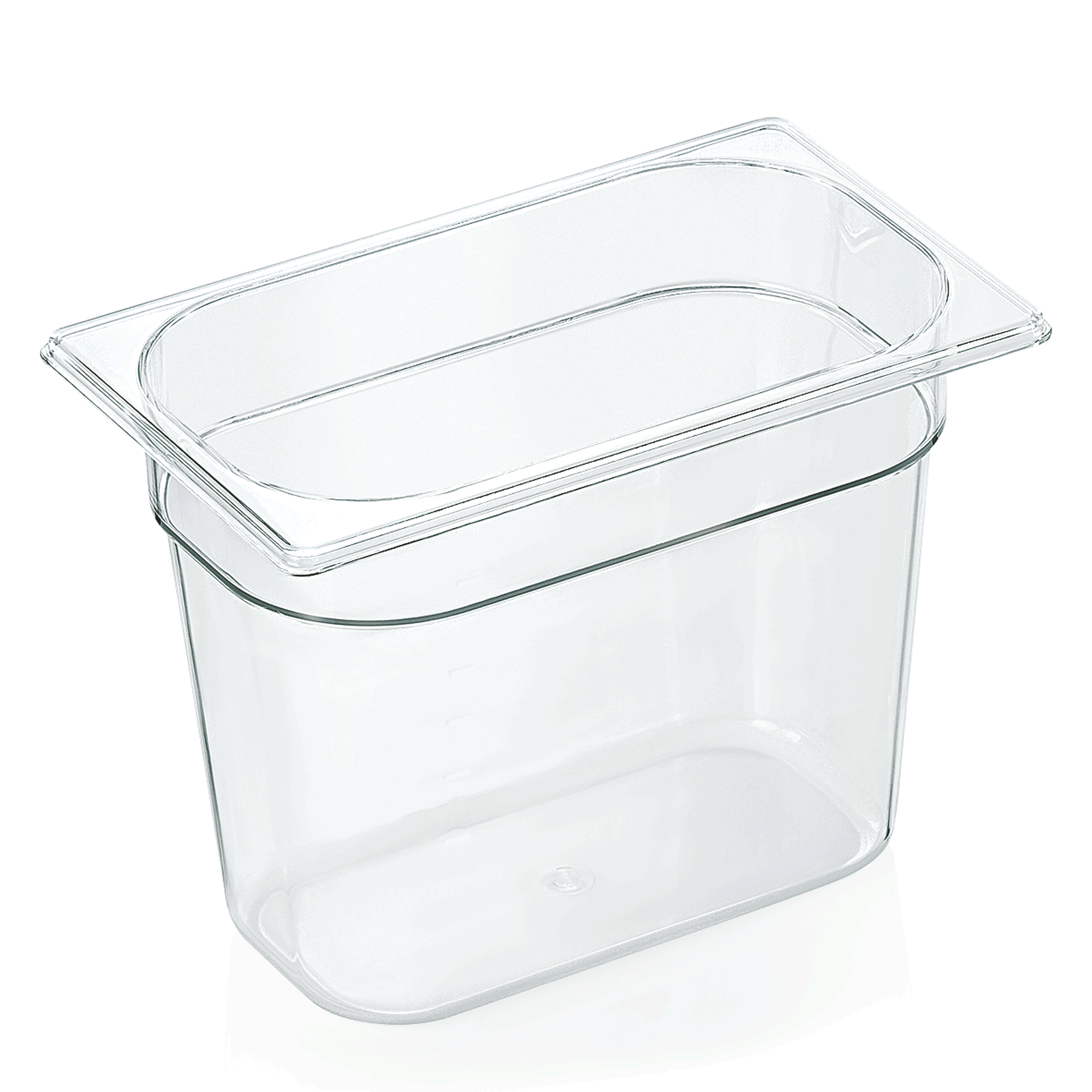 GN 1/4 container with scale, polycarbonate transparent - H 20cm (GN 94 series)