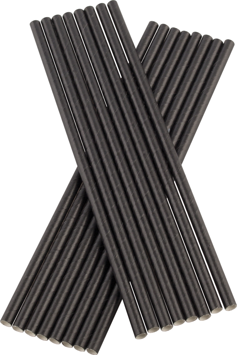 Drinking straws, paper (6x200mm), Prime Bar - black (1000 pcs.)