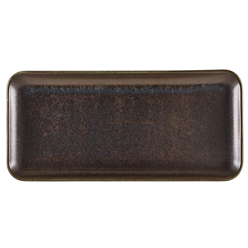 Narrow rectangular platter Terra Cinder Black - 36 x 16.5 cm (3 pcs.)