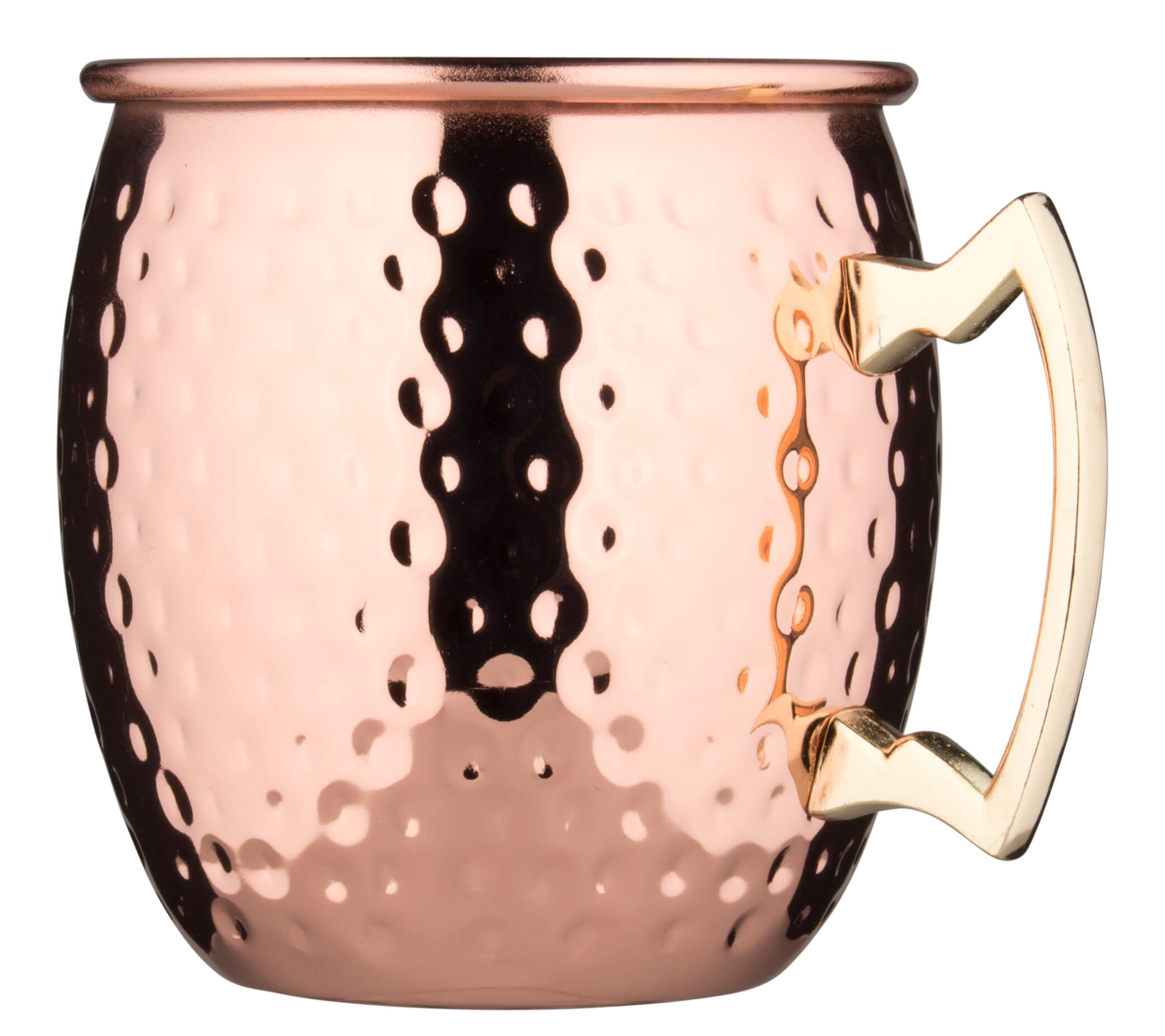 Stainless steel mug Moscow Mule, copper colored, hammered - 550ml