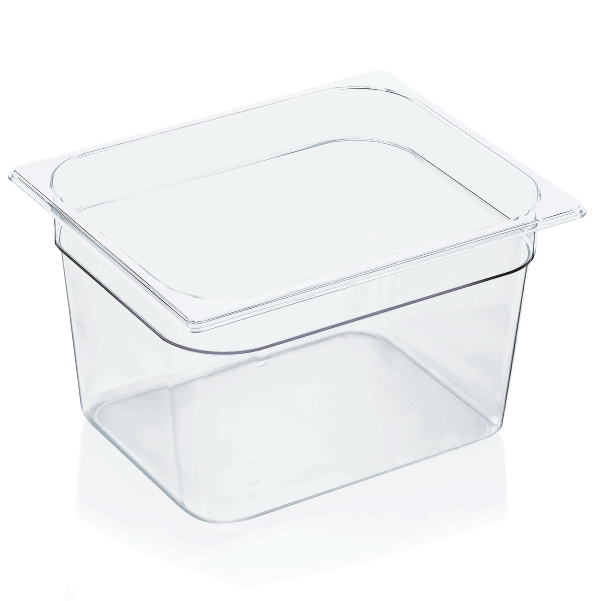 GN 1/2 container with scale, polycarbonate transparent - H 20cm (GN 94 series)