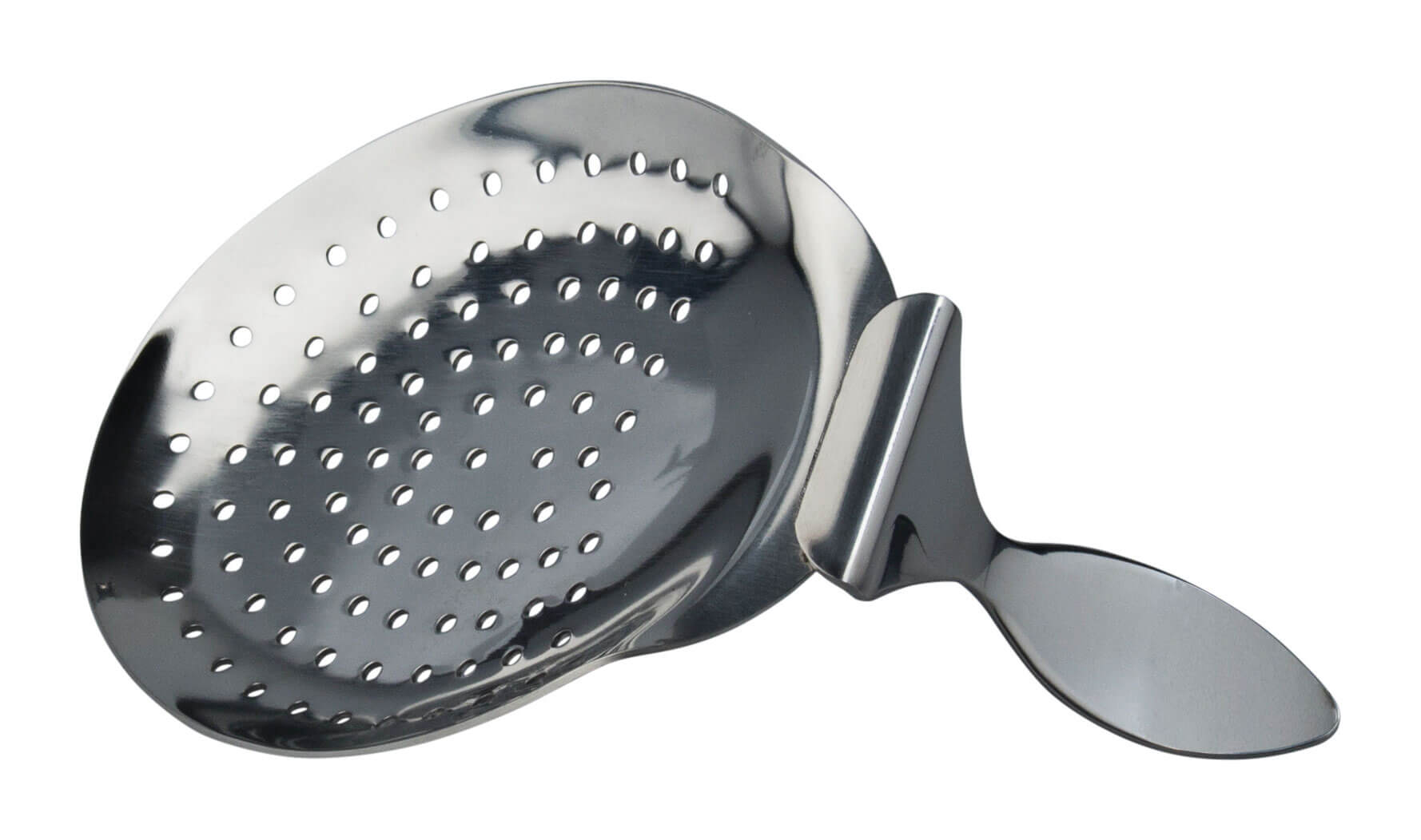 Julep strainer, curved handle - stainless steel