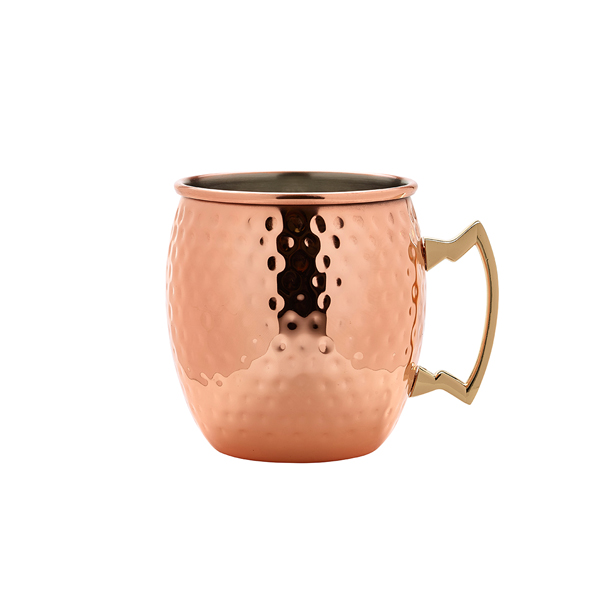 Barrel mug, hammered stainless steel, copper-colored- 550ml