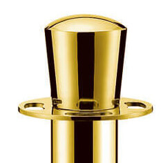 Queue-management post stainless steel gold cylinder