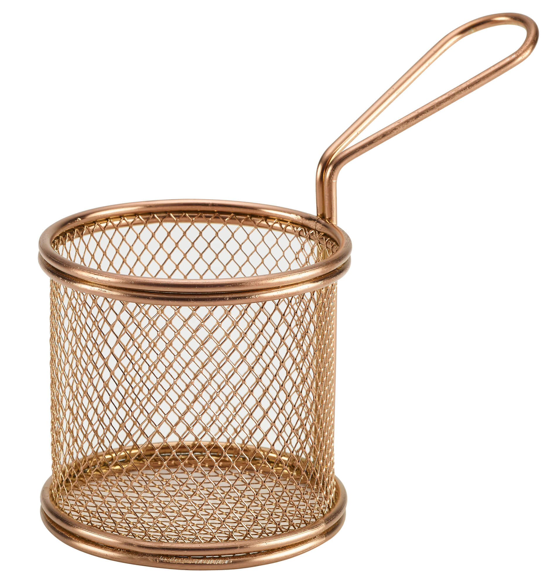 Fry basket stainless steel, round, copper-colored - 9,3x9cm