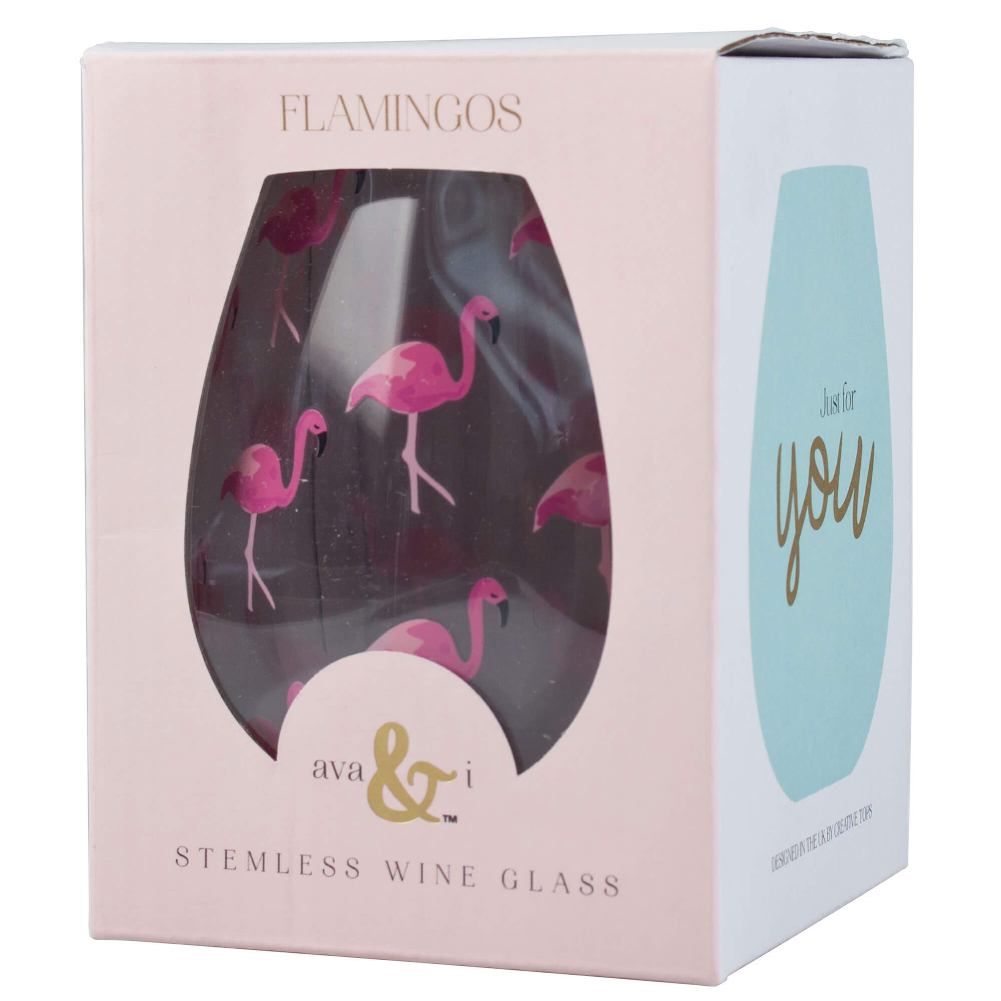 Wine glass stemless, flamingo - 590ml (1 pc.)