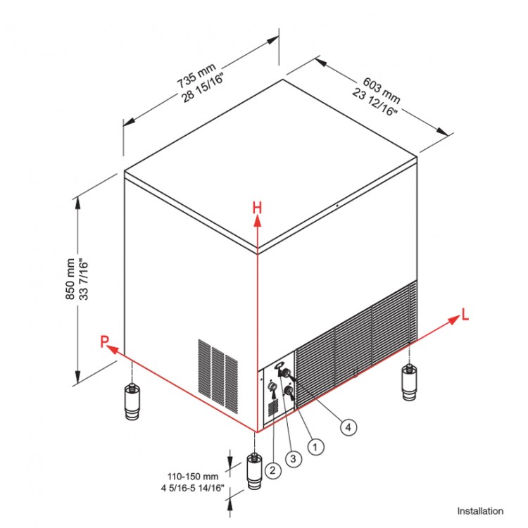 Brema Ice Cube Maker CB Series 640A HC - Ice Cone (72kg) Brema Ice Cube Maker CB Series 640A HC - Ice Cone (72kg)