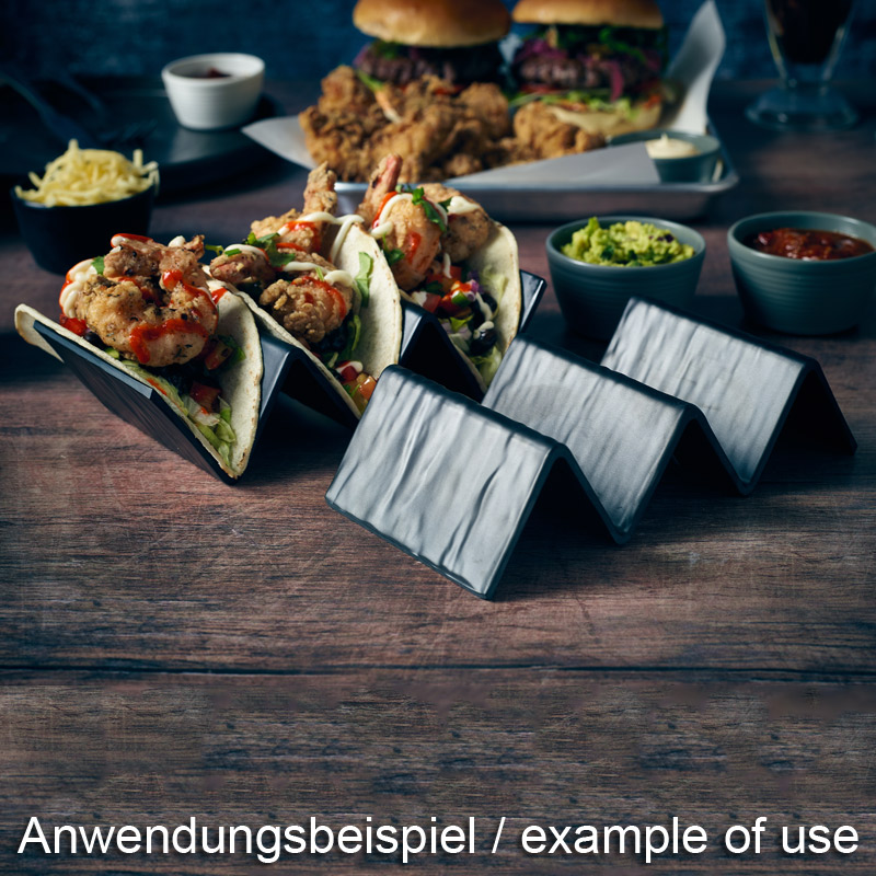 Fast Food Stand, melamine black -  2-3 Slots (12 pcs.)