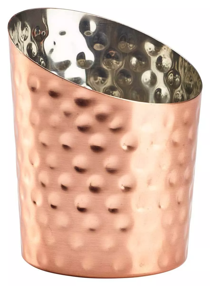 Cup, diagonal cut, hammered, copper-colored - stainless steel (11,6cm) Cup, diagonal cut, hammered, copper-colored - stainless steel (11,6cm)