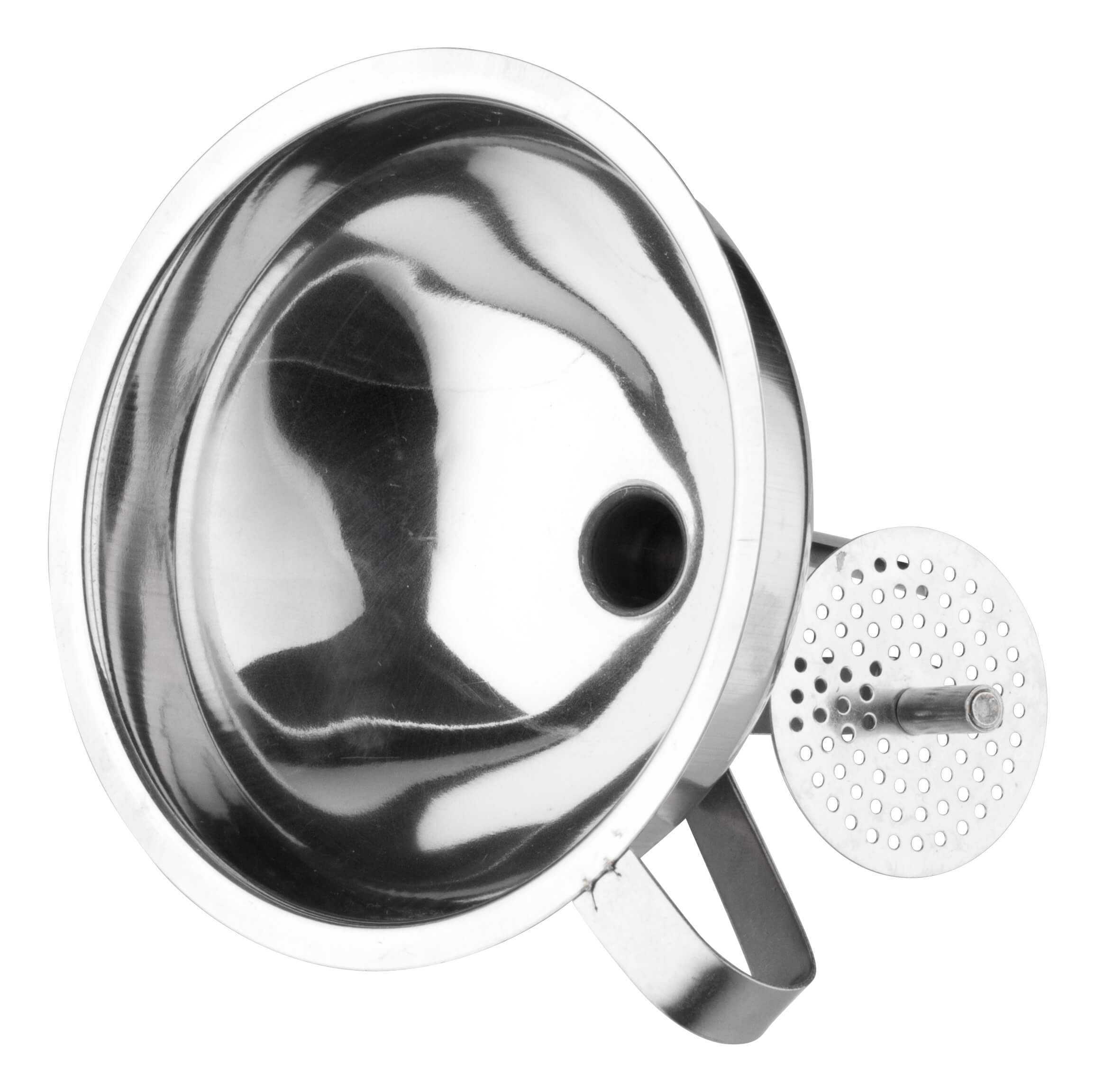 Bottle funnel with strainer - stainless steel