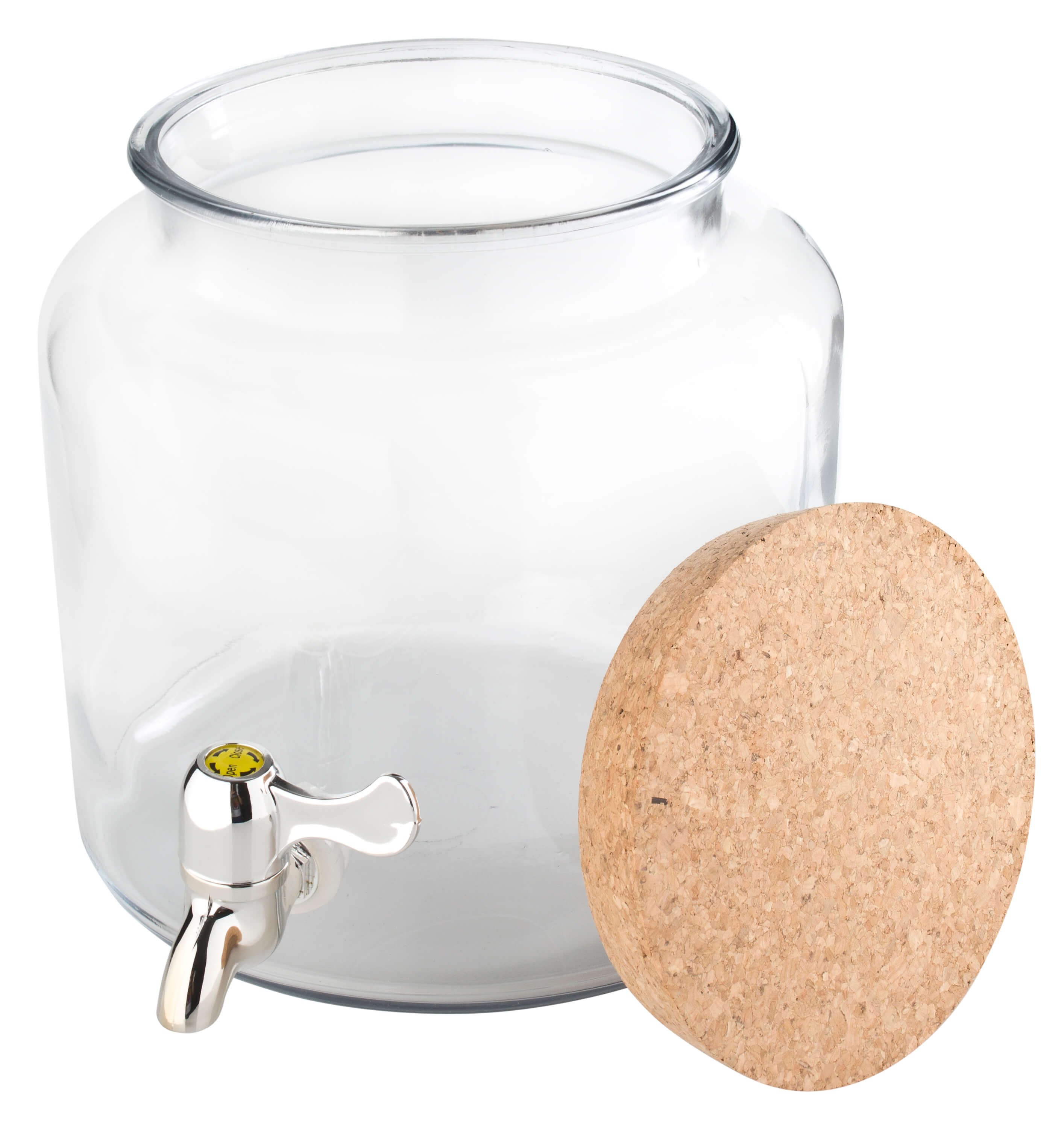 Beverage dispenser, glass with cork lid - 5,7l