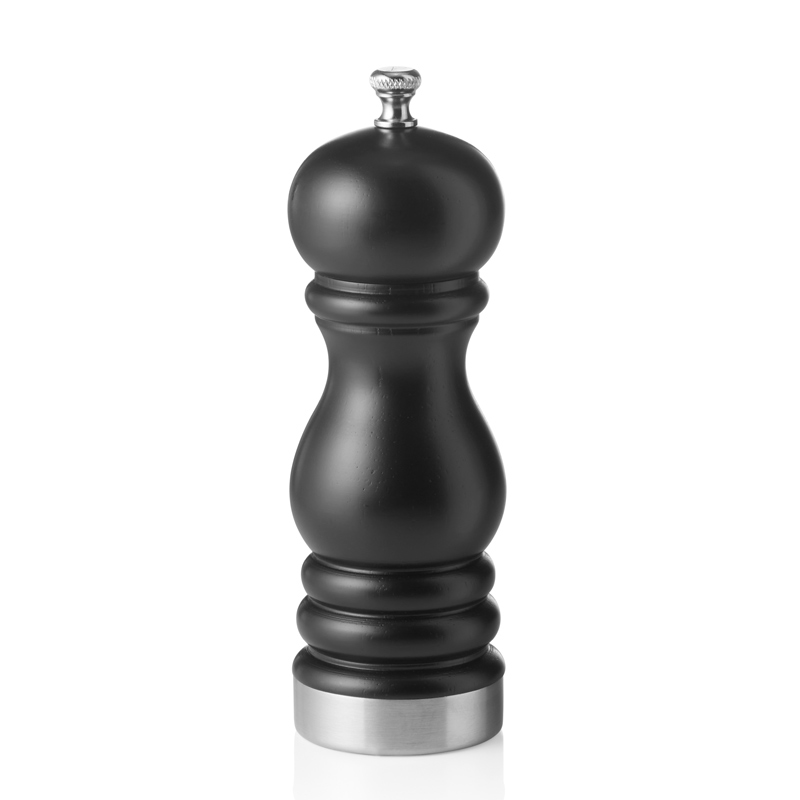 Pepper mill, rubber tree wood matt black - various sizes Pepper mill, rubber tree wood matt black - various sizes