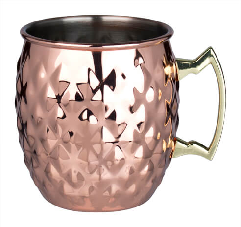 Moscow Mule pineapple mug, stainless steel copper-colored - 550ml