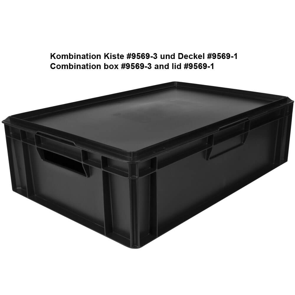 Transport box Euronorm black - 60x40x17cm