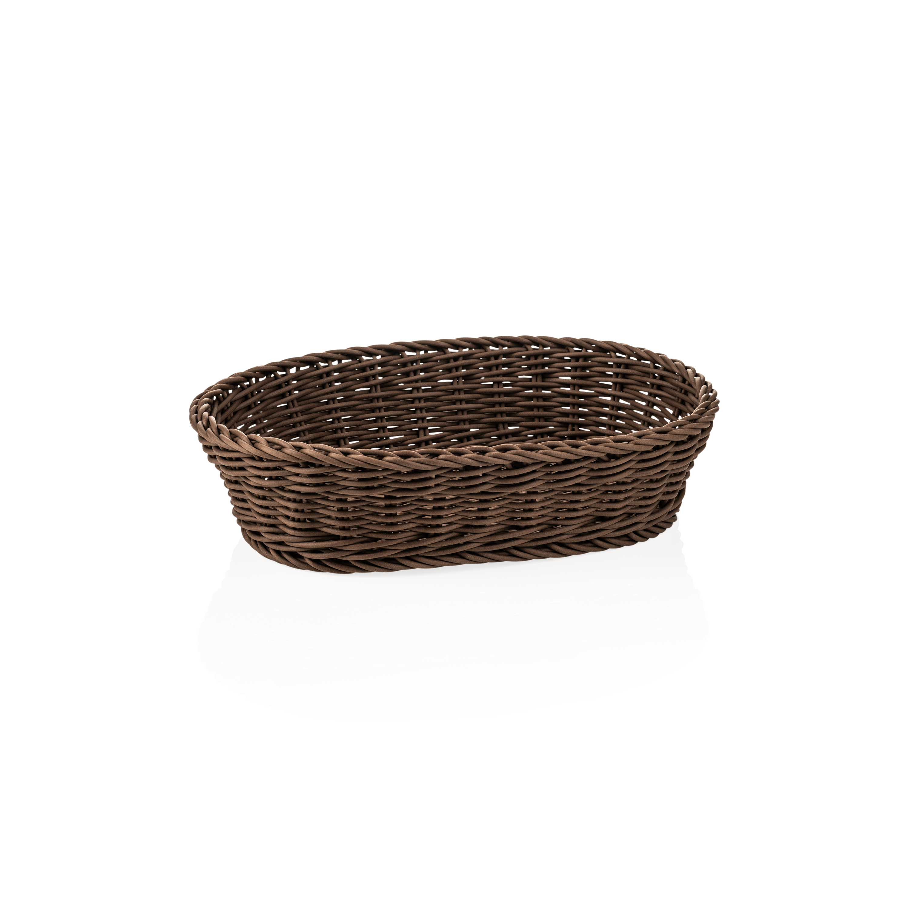 Oval basket, polypropylene, brown, 32x23x7cm